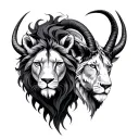 Leo Capricorn and virgo tattoo design idea