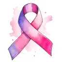 breast cancer ribbon and thyroid cancer tattoo design idea