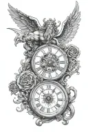 realistic chronos time god tattoo design idea