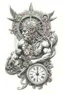 realistic chronos time god tattoo design idea