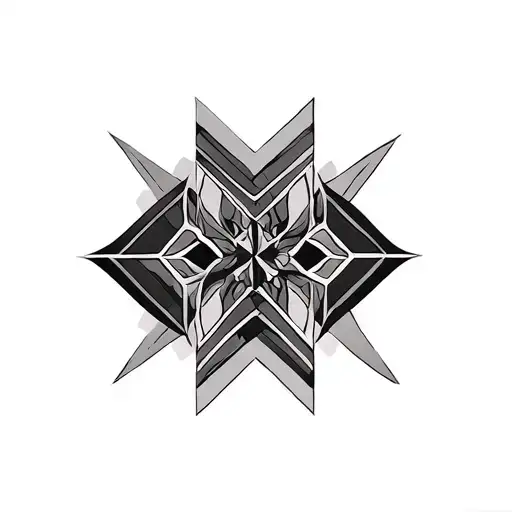 geometric repeated pattern with border tattoo design idea