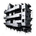 Brutalist tattoo design idea