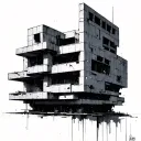 Brutalist tattoo design idea