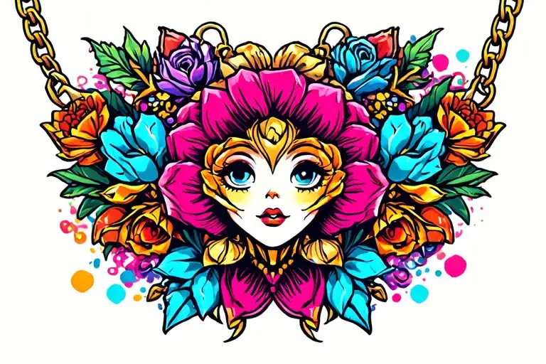 Necklace tattoo design idea