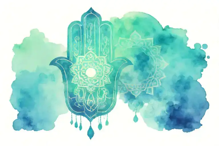 Spiritual Healing with hamsa hand, chakaras, mandala incorporated into the design tattoo design idea