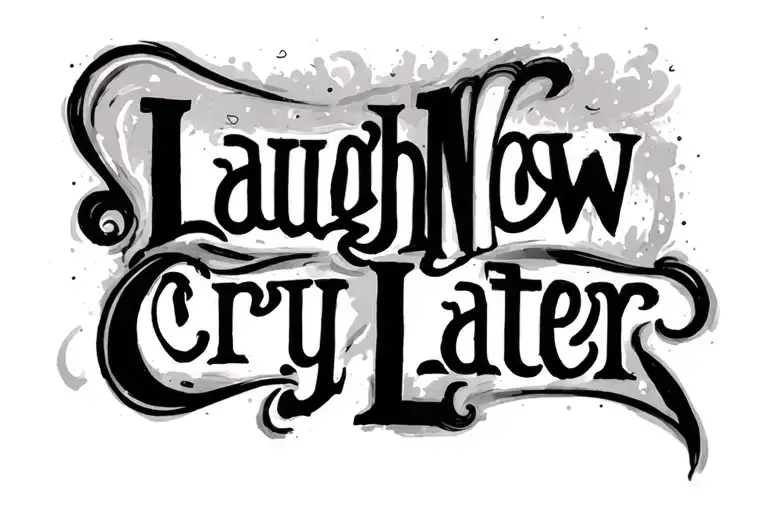 laugh now, cry later tattoo tattoo design idea
