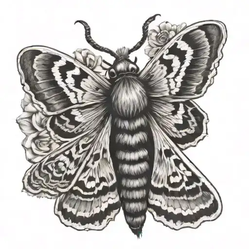 deaths head moth tattoo design idea