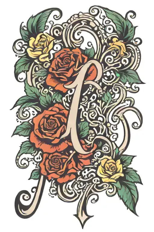 initials of "AH" tattoo design idea