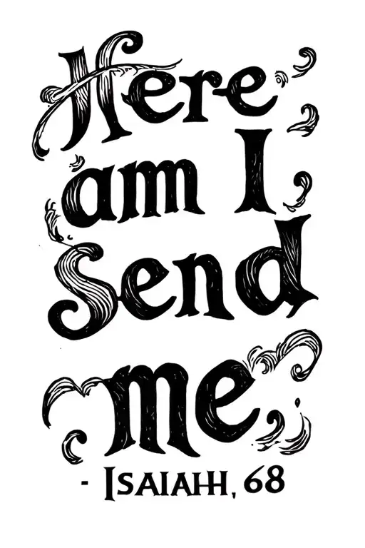 "Here am I, send me" Isaiah 6:8 tattoo design idea