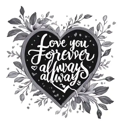 love you forever and always tattoo design idea