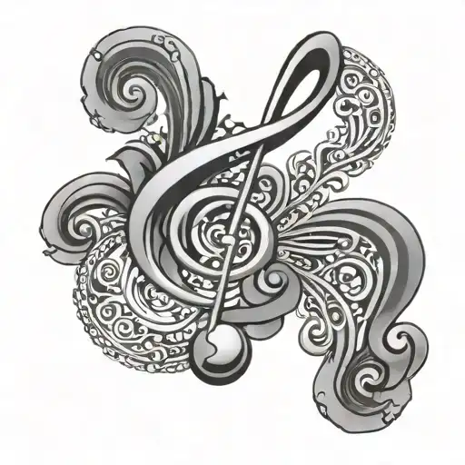 treble clef bass clef tattoo design idea