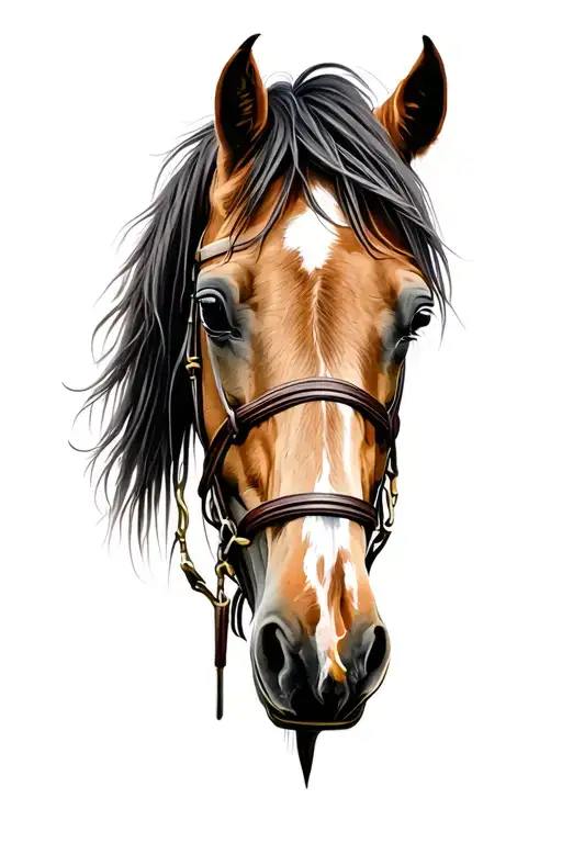 horses spurs flowers tattoo design idea