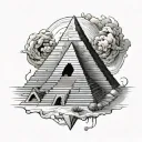 pyramid emerging tattoo design idea