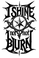 "I shine, not burn." North Star with quad Gaelic pattern emitting from it offset on a 45deg angle Shaded and with depth tattoo design idea