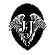 "JJ" angel wings tattoo design idea