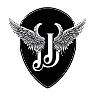 "JJ" angel wings tattoo design idea