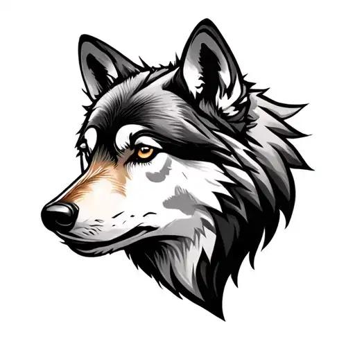 simple wolf head tattoo tattoo design idea