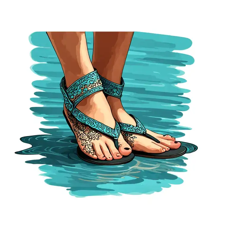 flip flops tattoo design idea