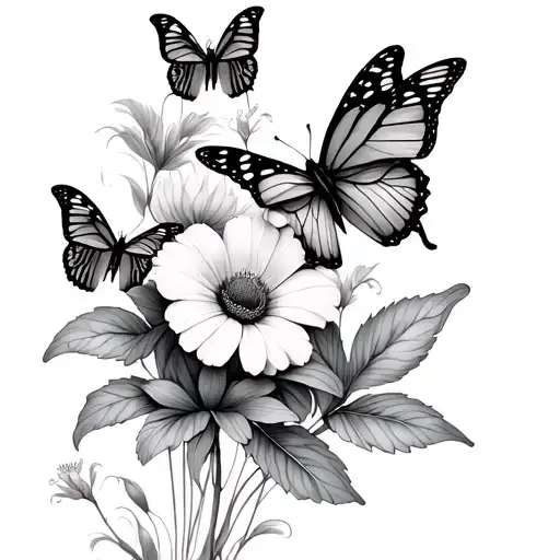 wallflowers with butterflies intertwined tattoo design idea