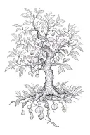 fig tree and vine tattoo design idea