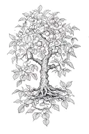 fig tree and vine tattoo design idea