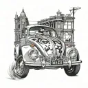 Volkswagen Beetle tattoo design idea