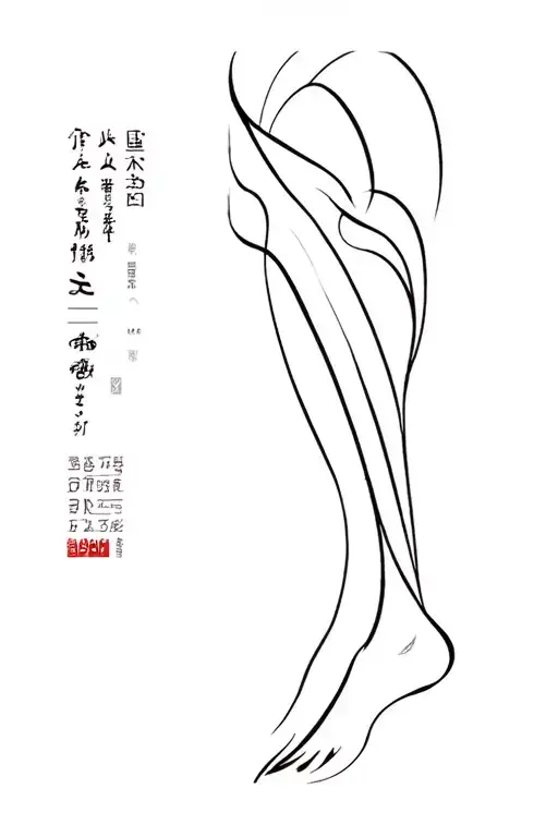 blackout japanese waves leg tattoo tattoo design idea