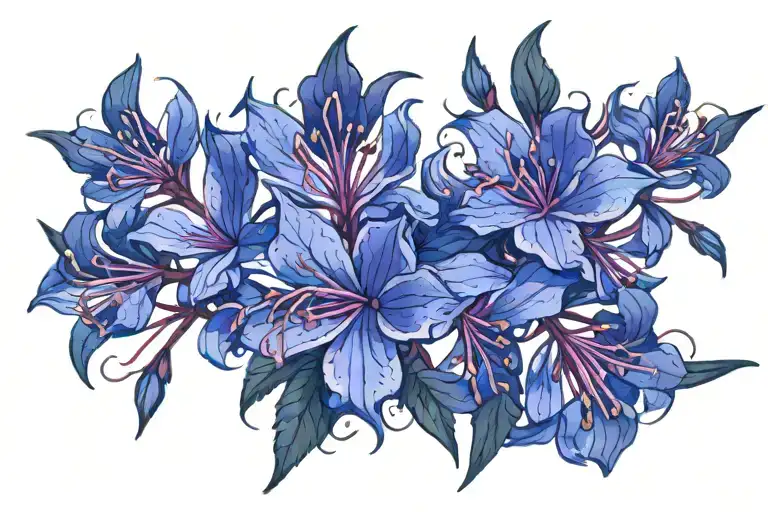 fireweed flowers blooming in blackwork tattoo design idea