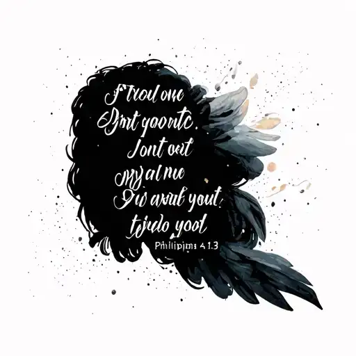 philippians 4:13 written in cursive tattoo design idea