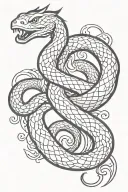 Aquarius and snake  tattoo design idea