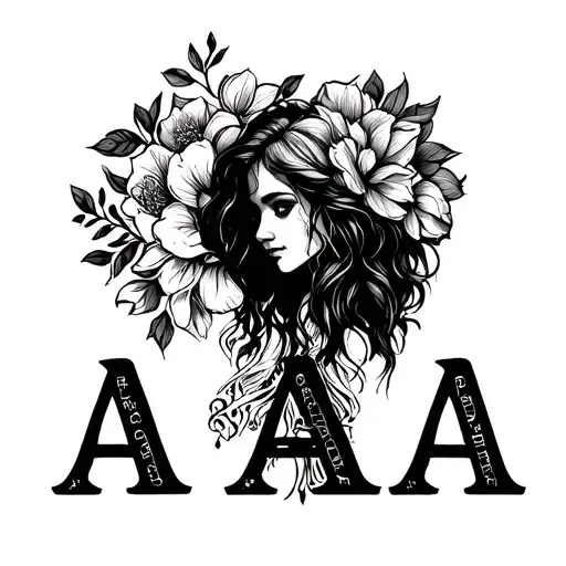 i need three letther A, like AAA for represent my wife and my sons tattoo design idea