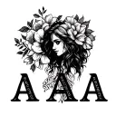i need three letther A, like AAA for represent my wife and my sons tattoo design idea