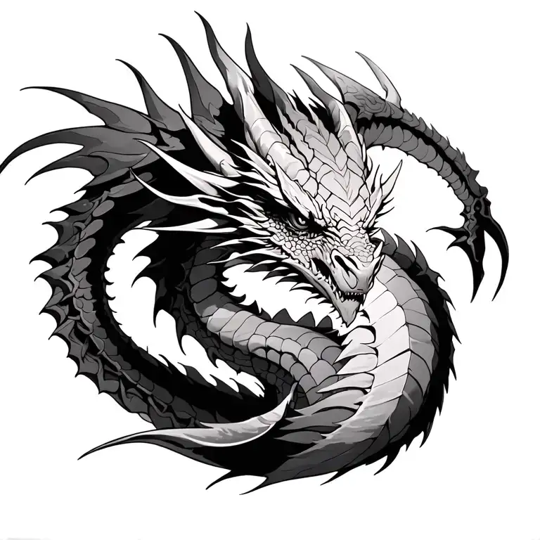 dragon - tairn from fourth wing tattoo design idea