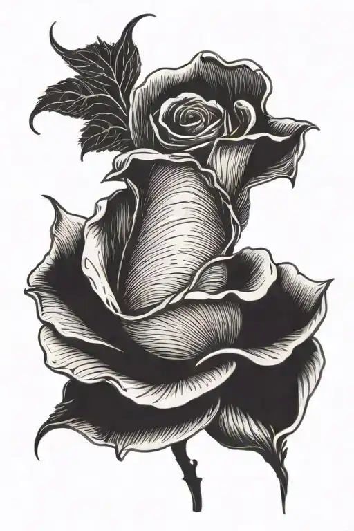 Wilting Rose semi colon tattoo design idea
