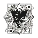 Joker playing card tattoo design idea