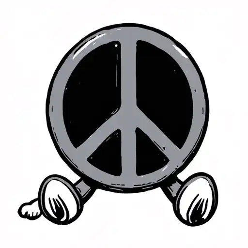 Snoopy inspired design featuring peace symbol tattoo design idea