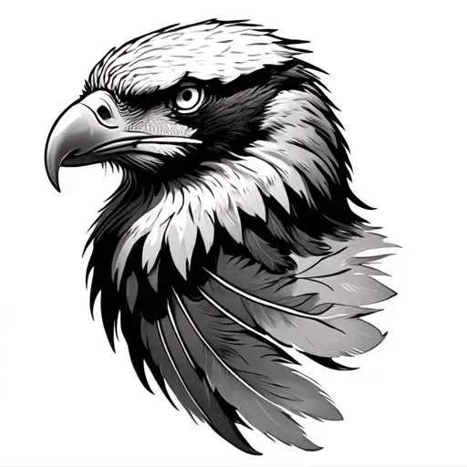 feather fading into an eagle  tattoo design idea