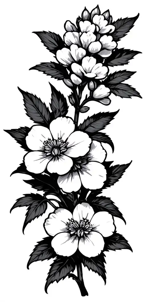 idaho syringa flowers tattoo design idea