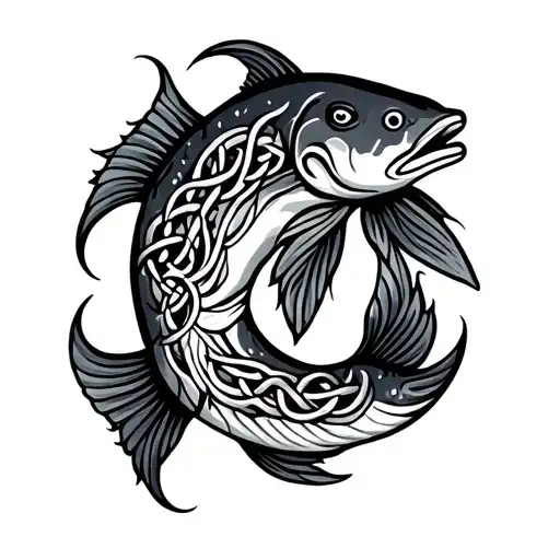Celtic Salmon tattoo design idea