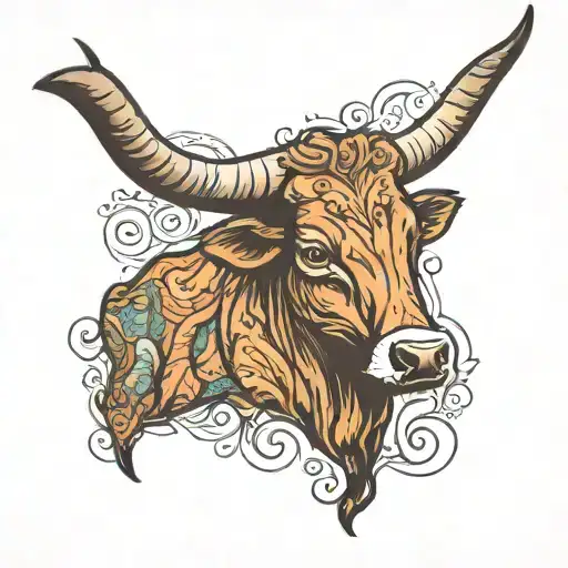 Texas longhorn tattoo design idea