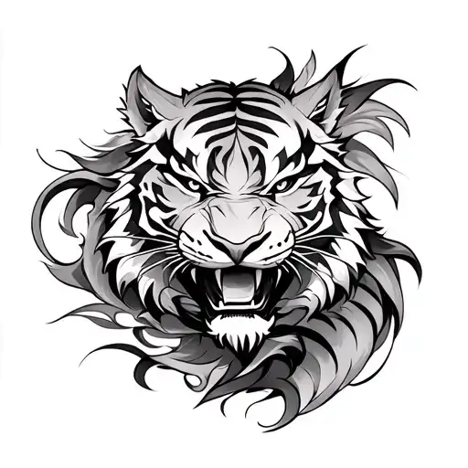 tigers dragons anime inspired tattoo tattoo design idea