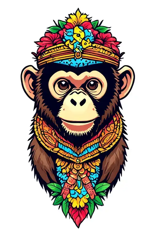 monkey and autism tattoo design idea