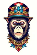 monkey and autism tattoo design idea
