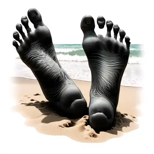 Footprints In The Sand tattoo design idea