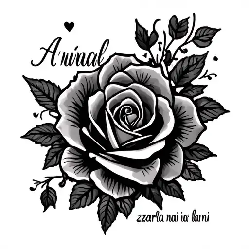 "A’nala Azarlia Nai’lani " hearts and roses tattoo design idea