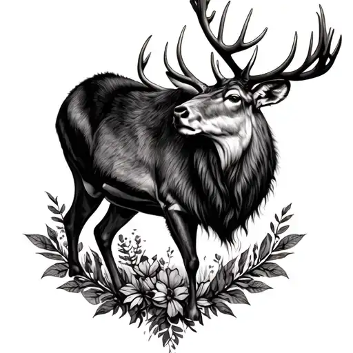 Stag tattoo design idea
