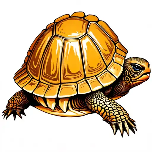 Golden shellback turtle tattoo design idea
