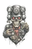 life is a simulation theory puppet master tattoo design idea