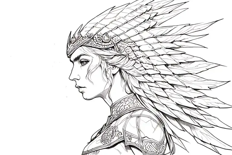 Valkyrie warrior tattoo design idea