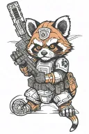 red panda storm trooper tattoo design idea
